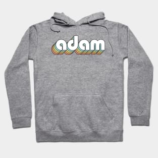 Adam - Retro Rainbow Typography Faded Style Hoodie